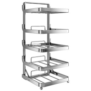 厨房不锈钢备菜架台面多层可折叠配菜盘收纳架置物架家用放菜架子