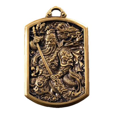 关圣帝君牌丨青炙关公牌汽车钥匙扣挂件纯黄铜国风武财神关羽二爷