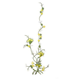 大号梅花绣花叶片刺绣布贴金线旗袍装饰贴花民族风装饰辅料窗帘贴