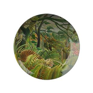 8英寸亨利卢梭丛林日记油画装饰盘子墙壁挂盘美式乡村陶瓷盘摆件