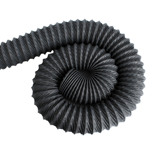 尼龙布风管耐高温灰色排风软管 阻燃通风管排烟钢丝伸缩软管100mm