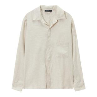 【莱赛尔亚麻混纺】Unvesno(UN)无刺挠老钱慵懒抗皱休闲衬衫秋季