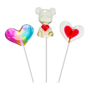 CANDYDOMO手工创意小熊爱心棒棒糖儿童水果味零食糖果新年礼物