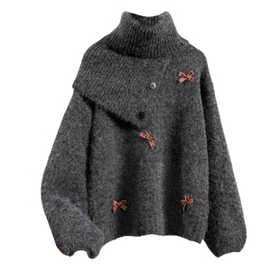 她池针织马甲2026春装新款女装连帽宽松款卡通刺绣减龄休闲风马夹