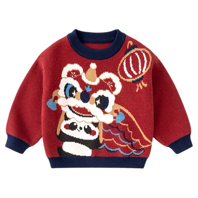 嘟嘟家宝宝毛衣儿童冬季上衣男童演出服女童周岁礼服婴儿新年衣服