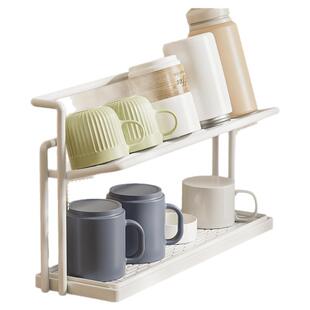 杯架双层沥水托盘架厨房餐桌台面玻璃杯子茶杯咖啡水杯收纳置物架