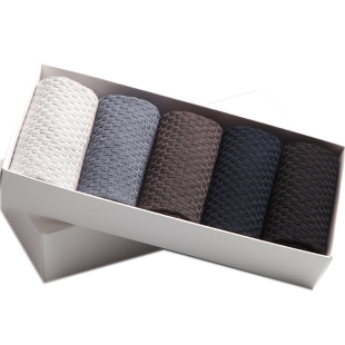 竹炭纤维中筒袜子秋冬男士防臭棉袜四季休闲短筒礼盒袜竹纤维男袜