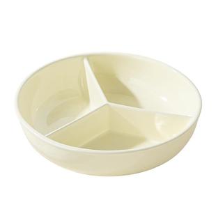 211奶油风三格分格盘子减脂分餐盘分隔家用儿童早餐盘陶瓷一人食