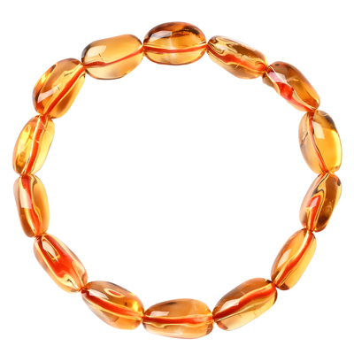 慕饰斋暴力黄天然黄水晶手串糖豆款金红料黄水晶手链男女财富运石