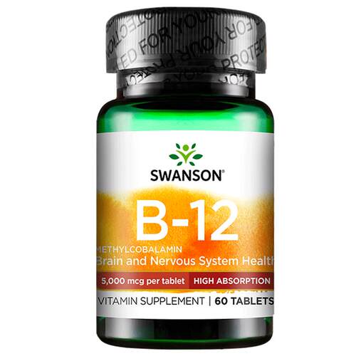 Swanson斯旺森维生素活性b12咀嚼片甲钴胺营养神经改善耳内嗡嗡响