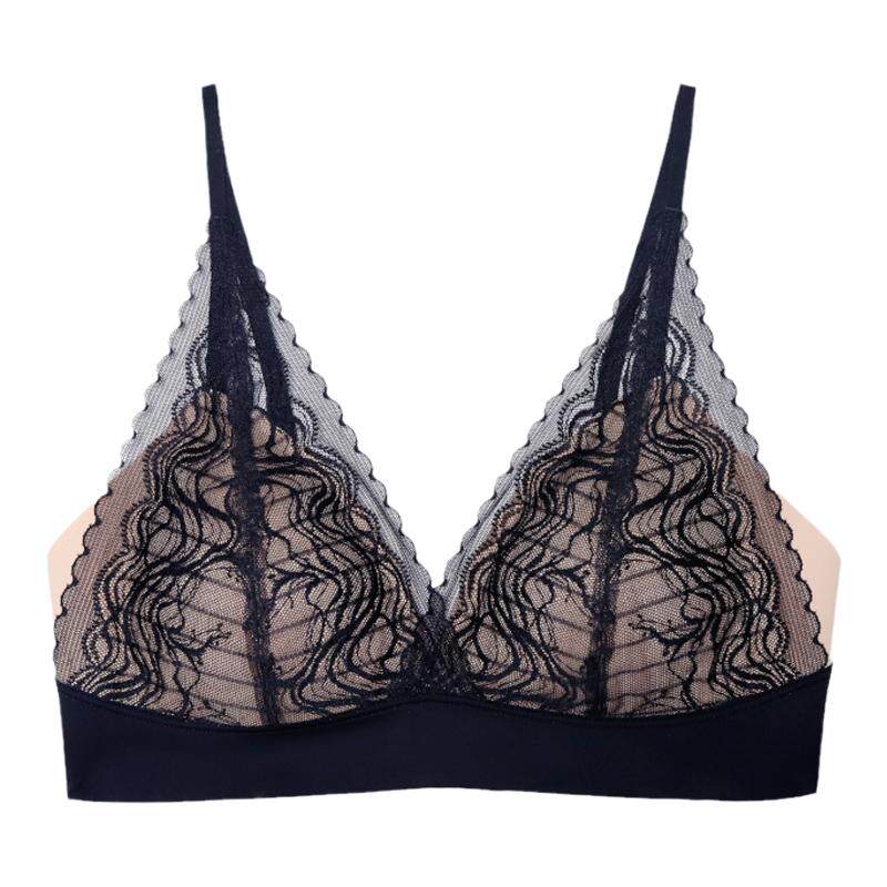 【夜曲】伊维斯无钢圈内衣女透气空气薄杯舒适蕾丝文胸大胸显小