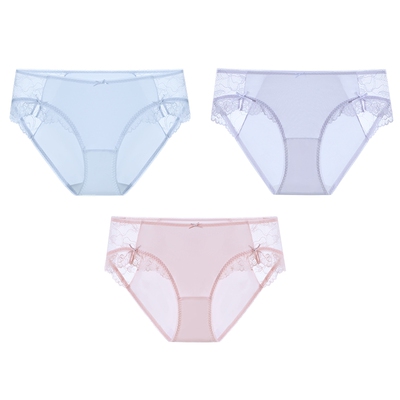 MYBODY内裤玻尿酸丝滑流光缎面桑蚕丝7A级抑菌底裆女生蕾丝三角裤