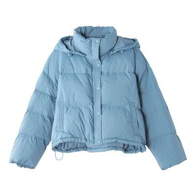 韩系通勤连帽羽绒服短款