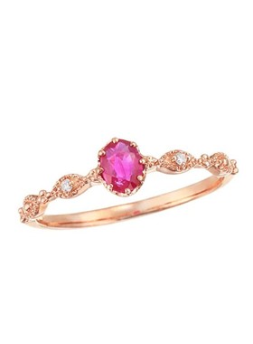 日系轻奢红宝石蓝宝石925银戒指