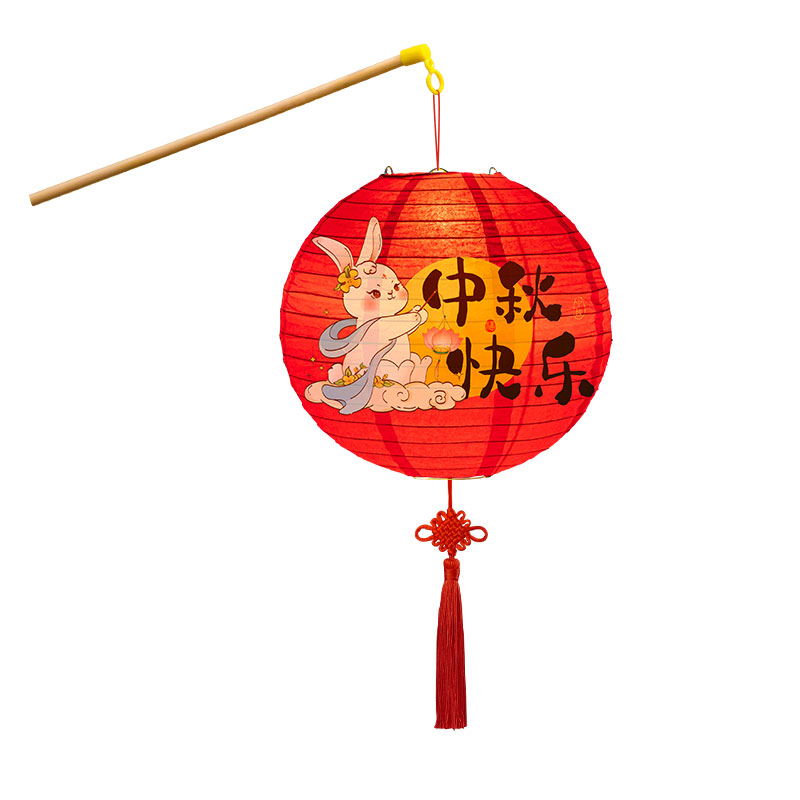 中秋节装饰纸灯笼幼儿园儿童手提灯笼diy材料包大红灯笼挂饰场景