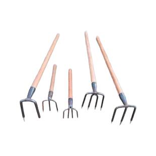 四齿锄头挖地三齿锄头农用老式翻地开荒农具多功能全钢松土耙子挖