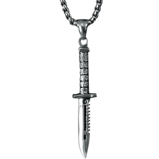 敢死队配饰健身房型男小刀项链男人潮流钛钢吊坠史泰龙肌肉男挂件