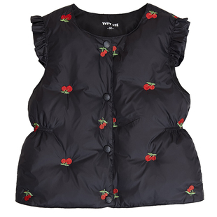 羽绒马甲女童秋冬加厚外穿洋气宝宝内搭马夹幼儿园儿童保暖背心