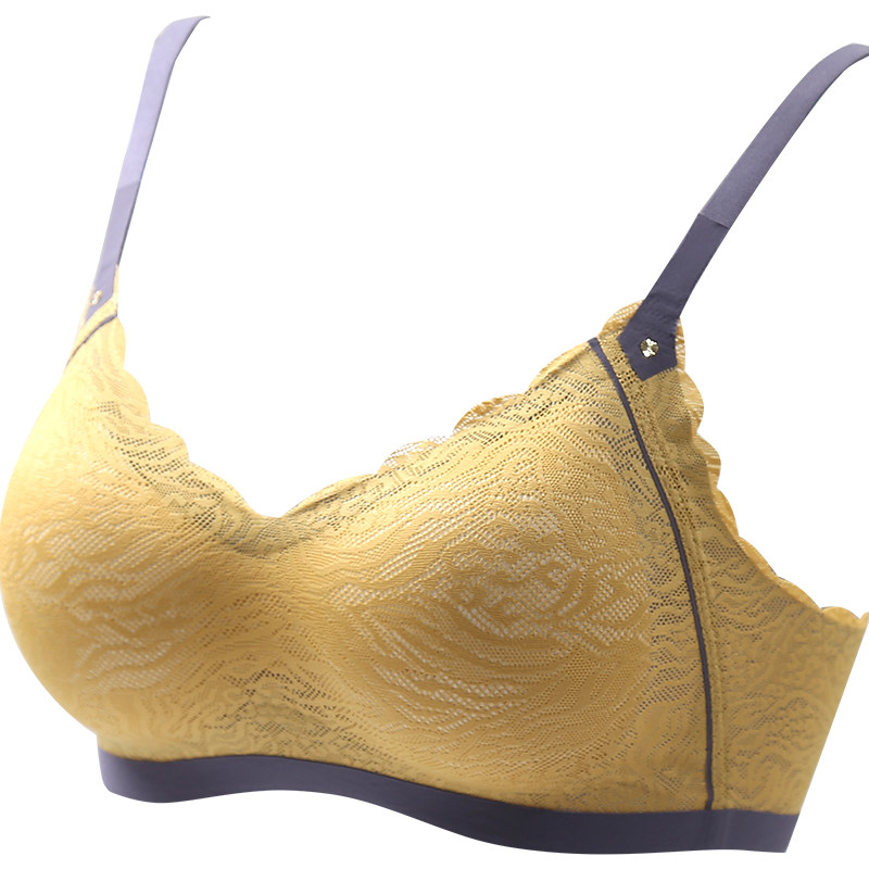 内衣女薄款无痕乳胶无钢圈夏季小胸聚拢一片式超薄运动少女文胸罩