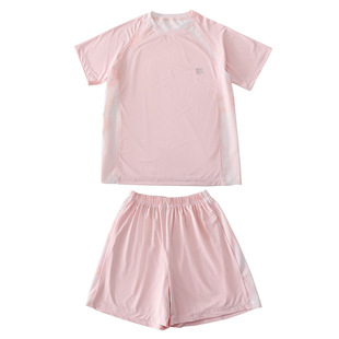 儿童速干衣套装夏女童冰丝户外跑步训练服男童透气短裤短袖运动服