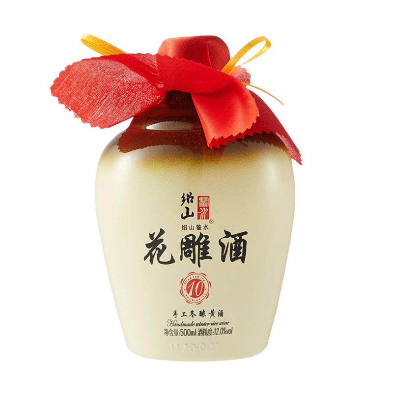 绍山鉴水花雕酒500ml瓶装黄酒