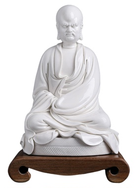 中国白德化陶瓷坐禅达摩客厅摆件