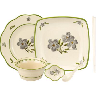 摩登主妇复古小苍兰陶瓷碗碟餐具