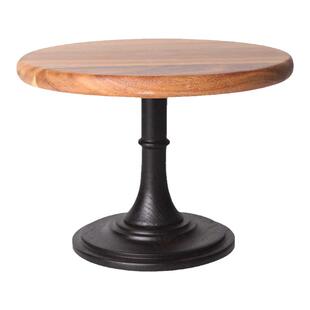 侘寂风木质高脚盘复古蛋糕托盘架面包托台拍照道具甜品点心展示架