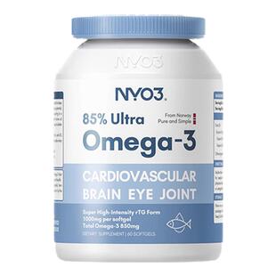 诺威佳NYO3 高浓缩rTG结构鱼油软胶囊60粒活力心脑清润眼眸