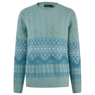 皮皮狗圆领芝麻点提花女套衫