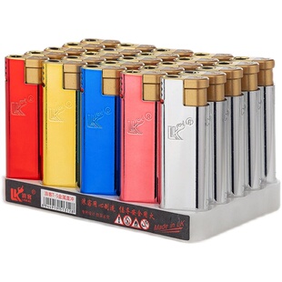 浪客炫彩电镀铁壳加厚蓝火直冲防风可充气男士点烟广告定制打火机