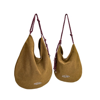 【日落沙丘】SpicyCapSoul原创巴恩风磨砂麂皮布编织沙袋托特包