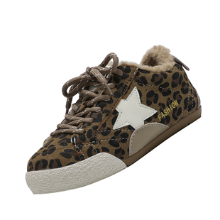 NIDZ儿童加绒星星板鞋冬季保暖二棉鞋女童休闲德训鞋男童运动鞋子