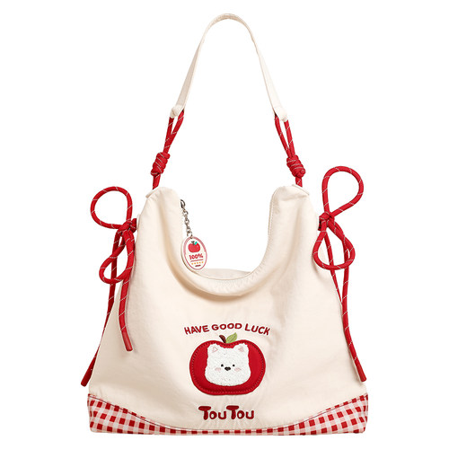 TOUTOU2026新款悦来悦好托特包大容量抽绳轻便通勤单肩斜挎包女款