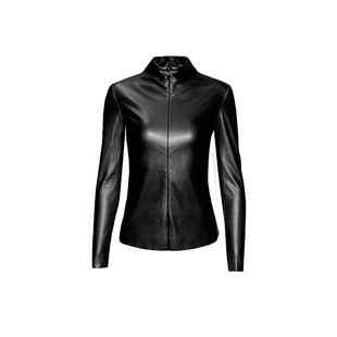 月影集黑色皮衣打底衫女秋冬薄绒高弹力修身机车外穿内搭紧身上衣