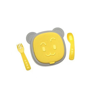 octoto奥克兔兔宝宝不锈钢餐盒套装儿童外出便携碗 多层分格餐盘