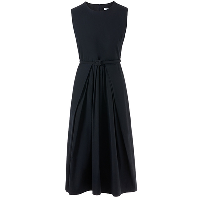 【秀场同款】LANCY/朗姿2025夏新款无袖收腰A字显瘦高级感连衣裙