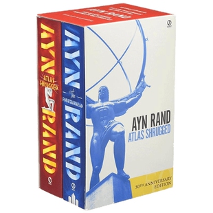 Ayn Rand Box Set 英文原版文学小说 源泉 阿特拉斯耸耸肩 安兰德2本盒装 The Fountainhead 英文版进口原版英语书