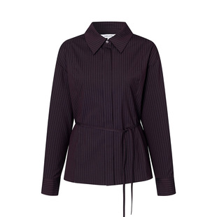 允仔同款loeuvre生物棉修身衬衫女2025秋季收腰长袖内搭 SW5AB327