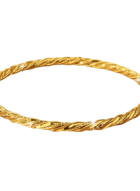 轻奢镀24k仿真黄金色爆闪手镯女