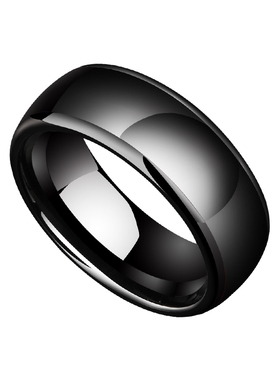 飒雅陶瓷黑色宽素圈对戒