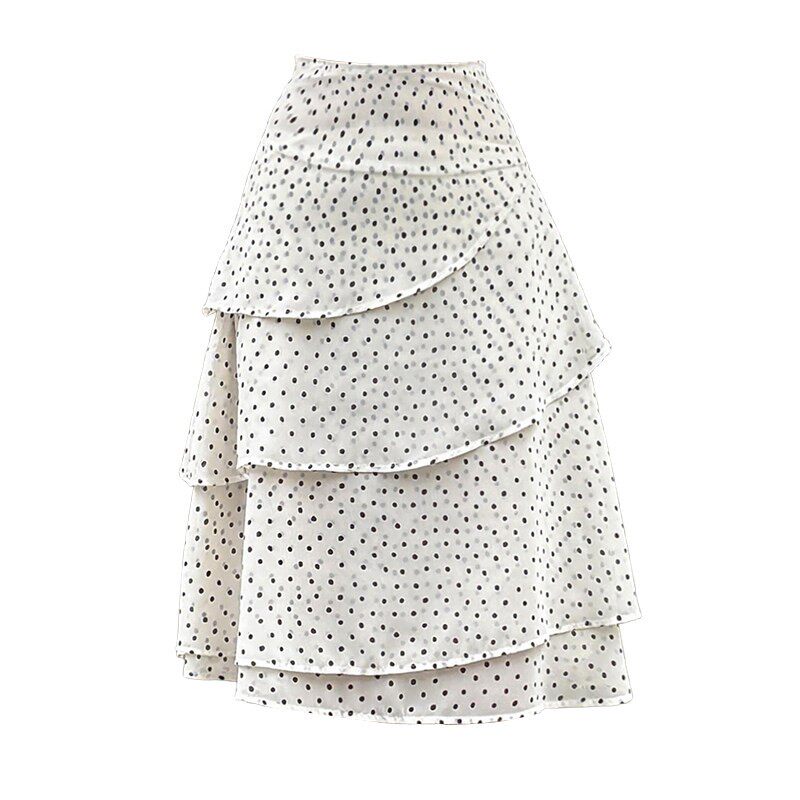 花瓣裙荷叶a字蛋糕裙圆点半身裙