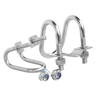 304不锈钢双U型螺丝卡扣十字交叉U形螺栓管卡异型箍大棚养猪畜牧