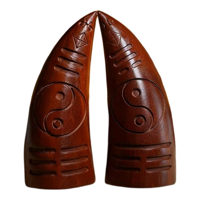 百年雷击枣木圣杯卦桃木圣杯法器茭杯掷杯九宫八卦道家羊角牛角卦