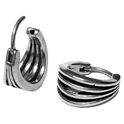 【MAS救护所】钛钢耳环 简约四线环 朋克亚文化 无性别男女不褪色