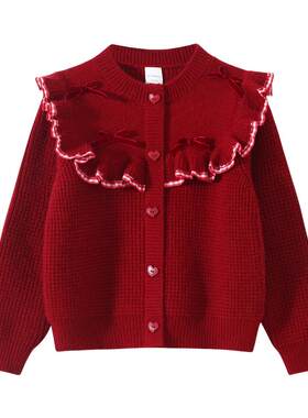 【年服系列】植木儿童毛衣2026秋冬新款中大童蝴蝶结年服女童童装
