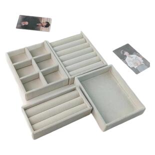 迷你小号戒指耳钉耳环首饰托盘抽屉饰品分隔绒布展示盒迷你小件盒