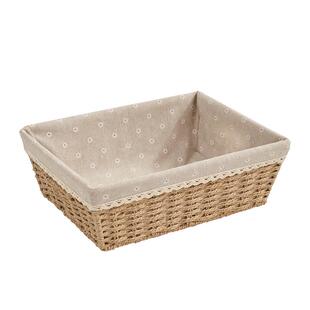 藤编收纳筐编织桌面茶几储物收纳盒零食玩具杂物电视柜收纳箱定制