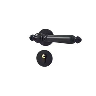 房门锁家用通用型卧室内门黑色分体锁具静音老式门把手新款磁吸锁