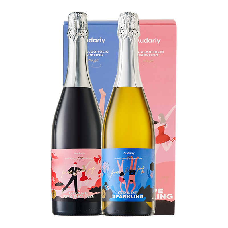 无酒精莫斯卡托起泡酒山竹冰茉莉青提女士无醇葡萄酒汁香槟气泡酒